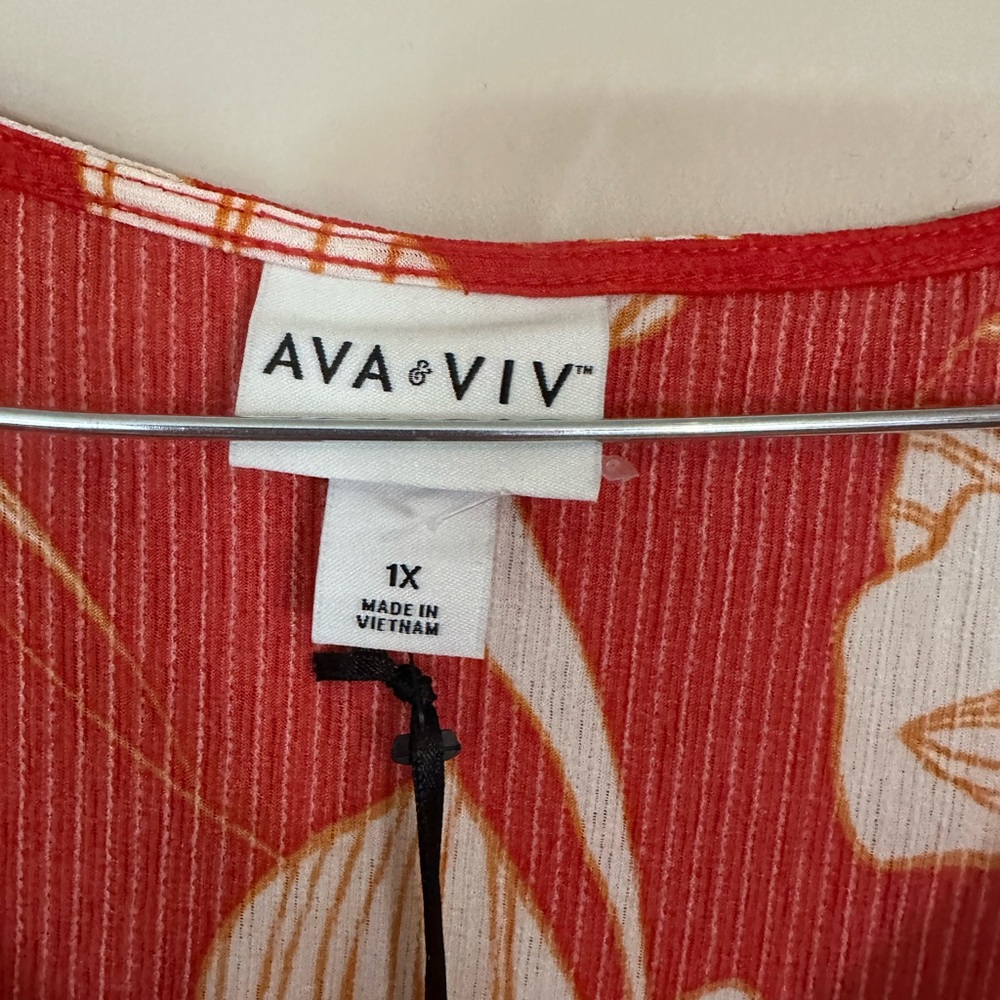Ava & Viv Red Floral Midi Dress - Picture 4 of 5